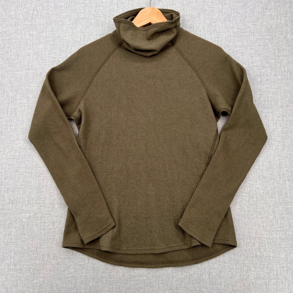 Kuhl Petra Turtleneck Waffle‎ Knit Top Women XS Olive Outdoor Cozy Gorpcore